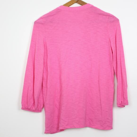 Lilly Pulitzer Shirt Women's Size XS Pink Pima 3/4 Sleeve Tee - Picture 2 of 4